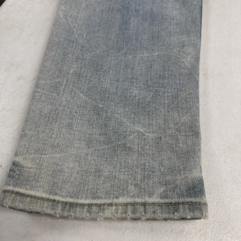 True Religion Slim Drop Mens Jeans Gray Wash Relaxed Denim Size 36